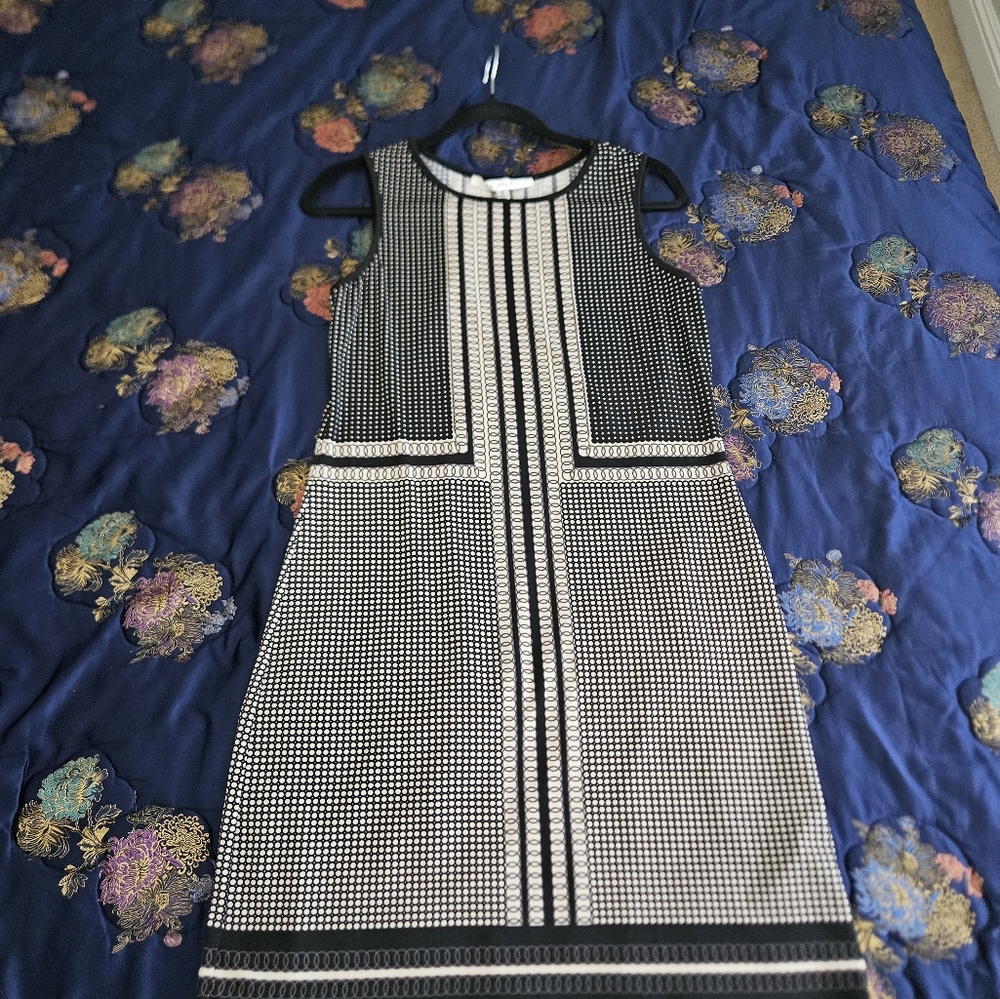 Max Studio Black and Cream Midi Dress - Picture 4 of 4